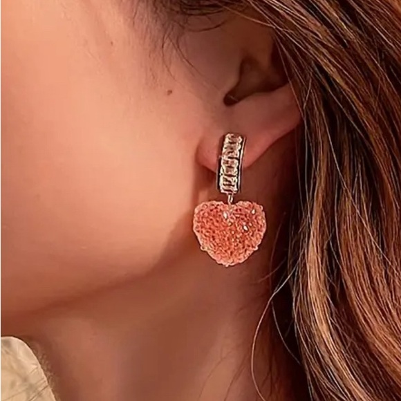 Amy Bee Jewelry Jewelry - Sugar Candy Crystal heart drop earrings. New.